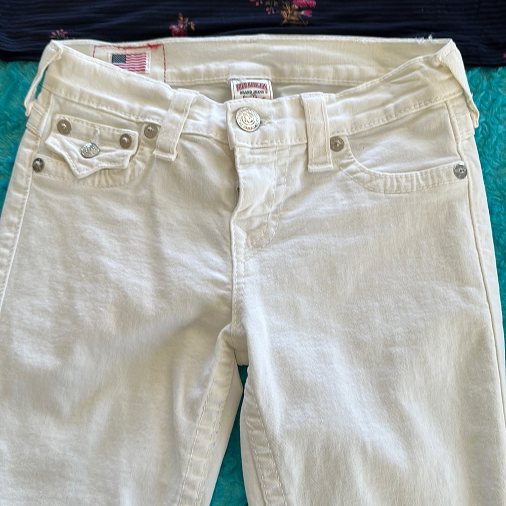 White True Religion skinny jeans